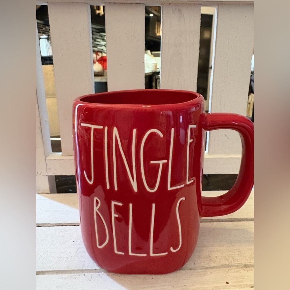 Rae Dunn Red Jingle Bells Mug